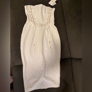Club London - white corset midi dress